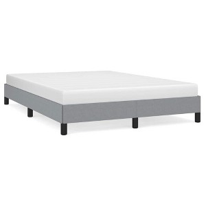 vidaXL Queen Bed Frame, Fabric Upholstered Platform Bed Frame, Light Gray, No Mattress - 1 of 4