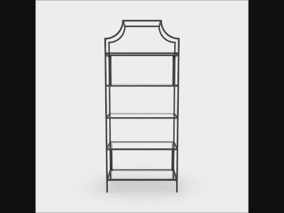 Harvey Park 66'' Black Metal and Glass 5-Shelf Bookcase