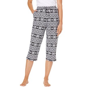 Dreams & Co. Plus Size Knit Sleep Capri - 1 of 4