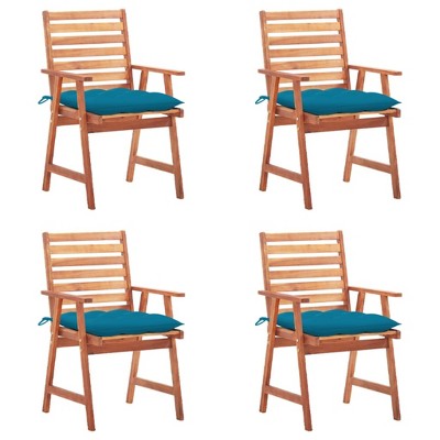 Outdoor Chair Set of 4 Solid Acacia Wood vidaXL
