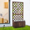 Outsunny Wooden Raised Garden Bed, Raised Planter Box, Planter with Trellis for Climbing Plants Flowers - 2 of 4