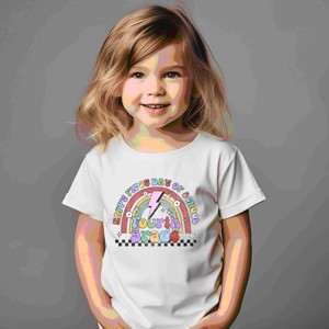 The Juniper Shop First Day First Grade Rainbow Toddler Short Sleeve Tee - 1 of 4