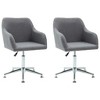 VidaXL Swivel Dining Chairs 2 pcs Light Gray Fabric - 2 of 4