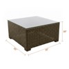 Covers & All Monterey 35 in Sq Coffee Table, Cappuccino Wicker w / Glass Top - 4 of 4