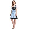 Women's 3-Piece Vintage Dress Costume - Embroidered Dress + Adjustable Crop Top + Matching Apron - 2 of 4
