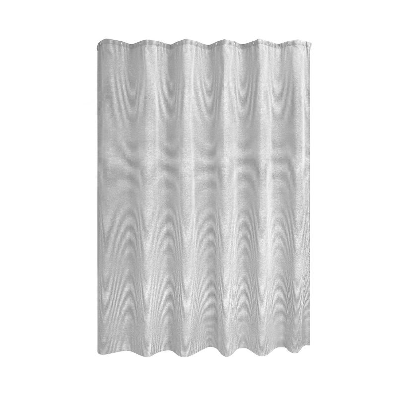 iDESIGN 72&#34;x72&#34; Slub Striped Shower Curtain, 1 of 3