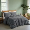 Peace Nest Linen Cotton Blend Duvet Cover Set, Durable, Breathable & Moisture-Wicking, 3 Piece Bedding Set with Pillow Shams - 3 of 4