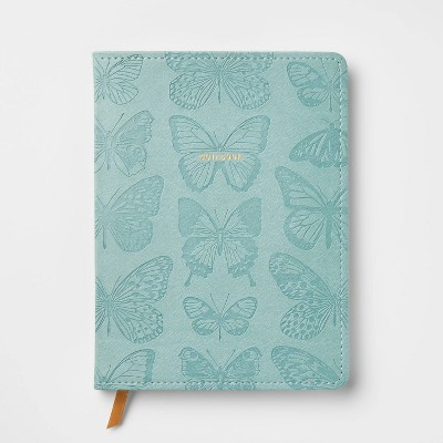 240pg Ruled Journal 8"x6" Butterfly Embossed - Threshold™: Soft Cover, Narrow Lined, Teen & Adult Notebook