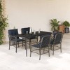 vidaXL Garden Dining Set Grey PE Rattan 5 Piece Set Removable Covers - 2 of 4