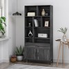 Bookshelf Contemporary with Hidden Cabinet and Open Cubbies for Home Office Storage 31in Wide - 3irtyhousy - 2 of 4