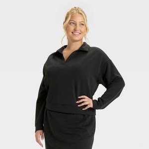 Women's Airy Sleek Polo Sweatshirt - All In Motion™ - 1 of 3