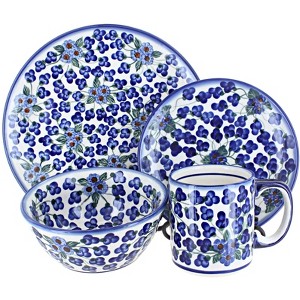 Blue Rose Polish Pottery WR Unikat Dinnerware (16 PC) - 1 of 1