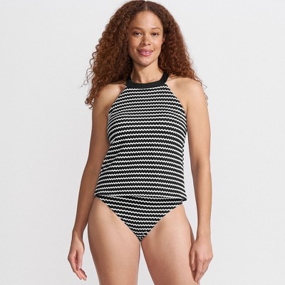 Lands' End Women's Crochet High Neck Tankini Top