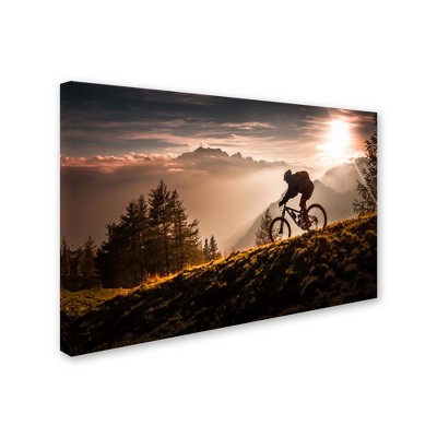 Trademark Fine Art -Sandi Bertoncelj 'Golden Hour Biking' Canvas Art