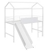 NicBex Twin Size Loft Bunk Bed, House Shaped Metal Bed Frame with Blackboard, Slide and Ladder for Bedroom - 3 of 4
