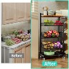 Fruit Basket Kitchen Cart - 5 Tier Adjustable Vegetable Storage Rack, Large Capacity Rolling Kitchen Carts - 2 of 4