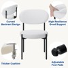 Warmounts 4 Pieces Modern White Soft Lamb Plush Dining Chairs - 3 of 4