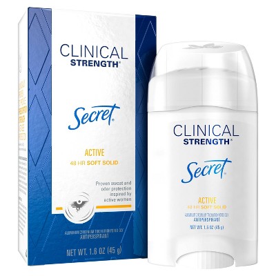 Secret Clinical Strength Active Soft Solid Antiperspirant & Deodorant - 1.6oz