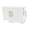 Unique Bargains Portable Corduroy Rectangular Letter Makeup Bag White 1 Pc - 2 of 4