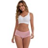 INSPIRE CHIC Women's Mid-Waisted Modal Solid Cotton Soft Breathable Full Coverage Briefs 2 Packs - 4 of 4