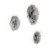 Brewster (Set of 3) Lani Silver Flowers Metal Wall Arts: Hammered Iron, Botanical Decor, 12x8" - 4 of 4