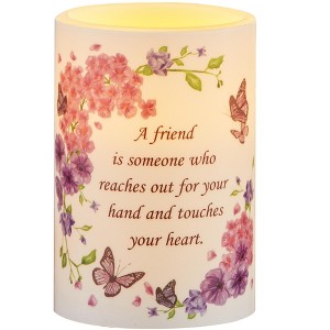 Collections Etc LED Lighted Sentimental Friend Battery Operated Candle 4 X 4 X 6 White - 1 of 2