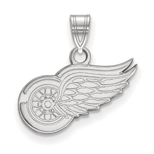 Black Bow Jewelry 10k White Gold Detroit Red Wings NHL Small Pendant - 1 of 3