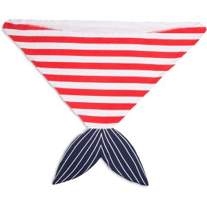 Pavilion Gift Company - Red and Navy Shark - 0-3 Months Swaddle Wrap - One Piece Pajamas - 1 of 4