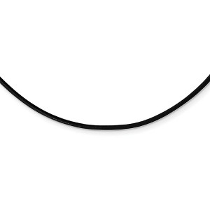 Black Bow Jewelry 1.5mm Black Leather Cord Chain & Stainless Steel Clasp Necklace - 1 of 3