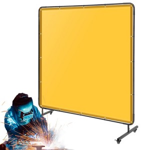 Welding Curtain Screen, Flame-Resistant Vinyl Welding Screen with Frame, 4 Swivel Wheel (2 Lockable) for Workshop and Industrial Protection - 1 of 4