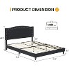 Homhougo Full Size Bed Frame with Button Tufted Headboard, Fabric Upholstered Platform Bed Frame with Adjustable Headboard, Easy Assembly, Grey - 2 of 4