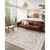 Itopfox Machine Washable Nursery Rug, Pink Floral Carpet Non Slip, Soft Boho Indoor Floor Rug for Girls Bedroom, Living Room, Dorm - 3 of 4