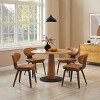 Art Leon Faux Leather and Bentwood Armless Dining Chair, Set of 2 - 2 of 4