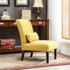 Roundhill Furniture Pisano chenille Fabric Armless Contemporary Accent Chair with Matching Kidney Pillow, Yellow - image 3 of 4