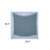 HomeRoots 60" X 50" Green Woven Cotton Chevron Throw Blanket with Fringe - 3 of 4