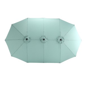 XINGHANZHENXUAN khaki Double-Sided Patio Umbrella, Rectangular Outdoor Market Umbrella with Crank, Sun Shade for Garden, Poolside, Backyard - 1 of 4