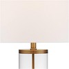 360 Lighting 26" High Cylinder Country Cottage Table Lamps Set of 2 Fillable Clear Gold Finish Glass Metal White Shade Living Room Bedroom Bedside - 3 of 4
