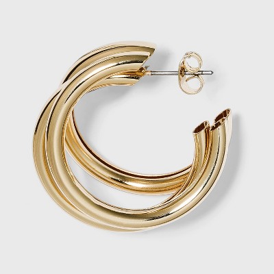 Multi Tube Hoop Earrings - A New Day&#8482; Gold