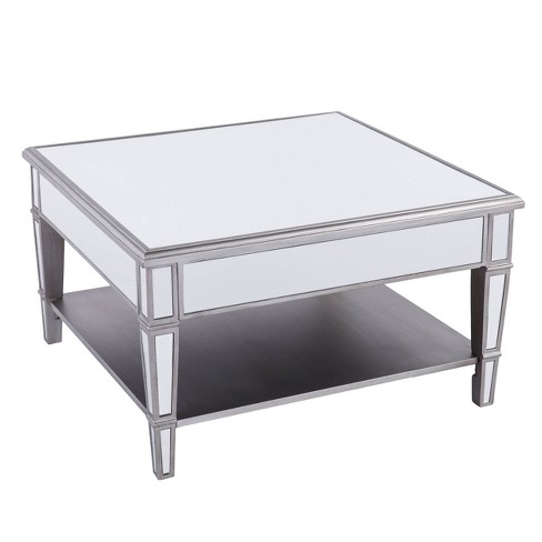 Warakin Square Mirrored Cocktail Table Silver Aiden Lane Target