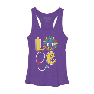Women's Design By Humans RT Stethoscope Gift Respiratory Therapist Costume Gifts By lukesstore Racerback Tank Top