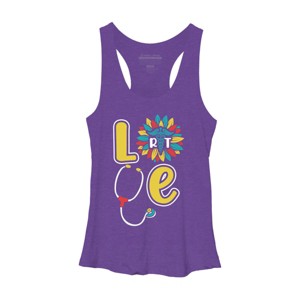 Women's Design By Humans RT Stethoscope Gift Respiratory Therapist Costume Gifts By lukesstore Racerback Tank Top - 1 of 3