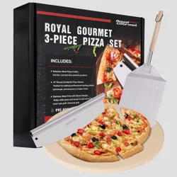 Royal Gourmet 3pc Pizza Set for Grill Oven With 14'' Round Pizza Cordierite Stone