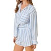 Women's Striped Poplin Button Down Shirt - day + moon - 4 of 4