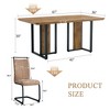 CAVINAS Dining Table Set, Wood-Textured MDF with 4 Brown Fabric Chairs, MDF Sticker, Wood Colored Texture Sticker, Black C-tube Dining Chair Legs - 2 of 4