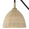 Barnes and Ivy Vega Modern Wall Lamp Bronze Brass Plug-in Light 16" Light Fixture Swing Arm Adjustable Natural Rattan Dome Shade for Bedroom Reading - 3 of 4