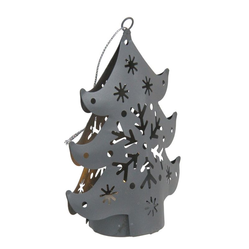 Northlight 4.5" Pre-Lit Gray Petite Tree Cut Out Christmas Ornament, 3 of 4