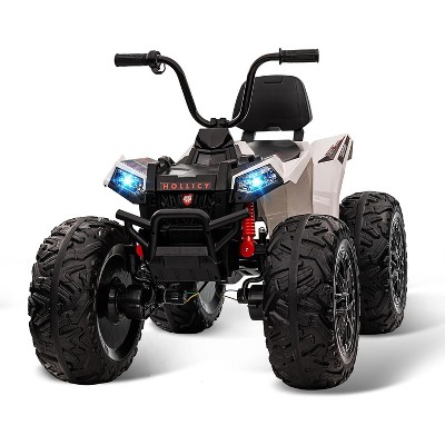 Kids ATV Ride-on, 2 Seaters, 4WD Electric Car, 24V,4x200w Motors, Accelerator Handle, EVA Tires,Metal Suspension, LED Lights & Music, All-Terrain