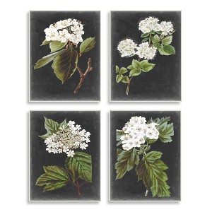 Stupell Industries Charming Cottage Florals over Charcoal Grey 4pc Wall Plaque Set - 1 of 4