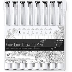 Ohuhu 8ct Fineliner Drawing Pens Y30-80600-28 - 1 of 4