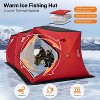 AMERLIFE Insulated Pop-Up Ice Fishing Tent, 3-Layer Oxford Fabric Ice Shanty with Waterproof Cover, Chimney Vent, Anchors, Ropes, and Carry Bag - 3 of 4